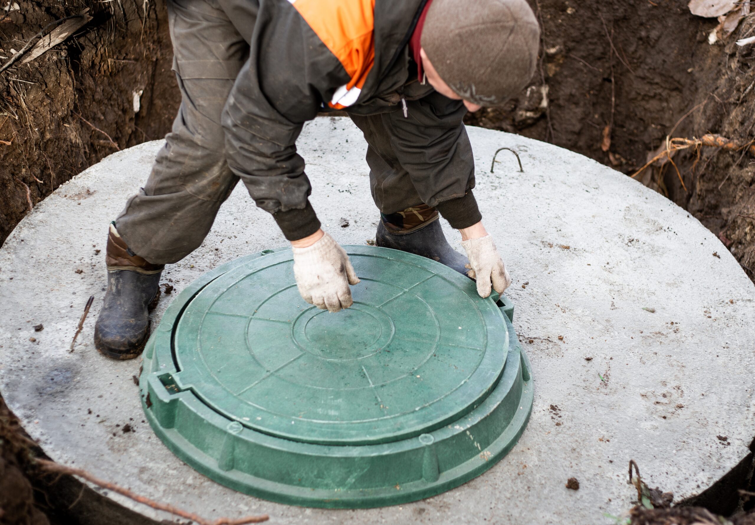 Installation of a septic tank