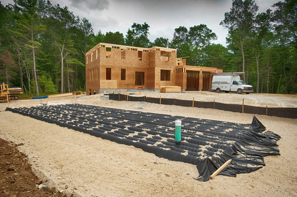 Drain or leeching, field for septic system